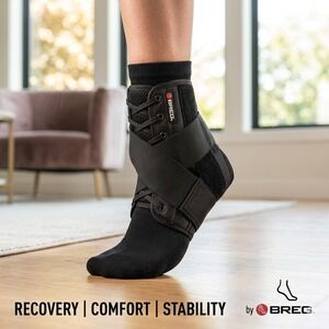 Breg Lace Up Ankle Brace Figure 8 Straps Med Grade Orthopedic Support Stabilizer